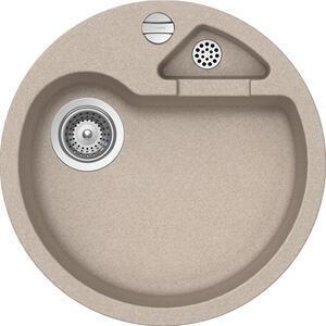 Favi Chiuveta bucatarie schock classic r-100 cristalite sabbia 510 x 510 mm cu sifon automat, granit, montare pe blat, nisip Ofertă