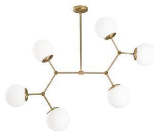 Favi Lustră de 6 becuri opviq lights damar, auriu - alb Ofertă