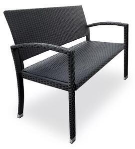 Favi Banca gradina cu 2 locuri, poliratan, negru, 122 x 87 x 60 cm Ofertă