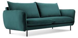 Canapea țesătură catifea cosmopolitan design vienna, 160 cm, verde petrol