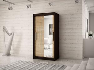 Favi Dulap cu usi glisante blasico 2 100, 100x200x62, negru/sonoma Ofertă