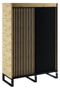 Favi Dulap glisant samir loft, 150x212x62, stejar artizanal/negru Ofertă