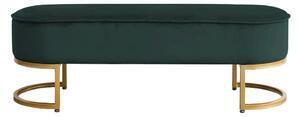 Favi Banca moderna mirila verde inchis, stofa catifelata, 100x40x43 cm Ofertă