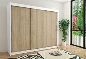 Favi Dulap cu usi glisante mori 250, 250x200x62, alb/sonoma Ofertă