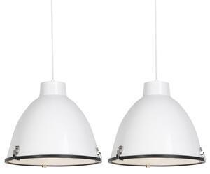 Set de 2 lămpi industriale cu pandantiv alb 38 cm reglabile - anteros