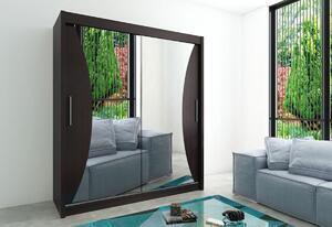 Dulap cu usi glisante tele 180, 180x200x62, negru