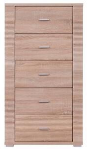 Comoda gress, sonoma stejar, cu 5 sertare, 62.8x39x116.2 cm