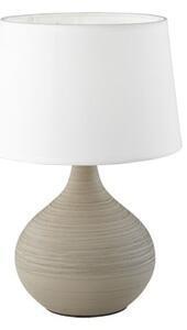 Veioză din ceramică și pânză trio martin, înălțime 29 cm, alb-taupe