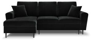 Favi Coltar extensibil moghan, colt pe partea stanga cu picioare din metal negru, negru Ofertă
