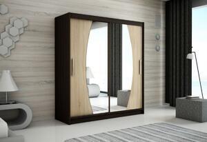 Favi Dulap cu usi glisante squere 150, 150x200x62, negru/sonoma Ofertă