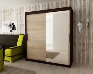 Favi Dulap cu usi glisante mori 2 180, 180x200x62, negru/sonoma Ofertă
