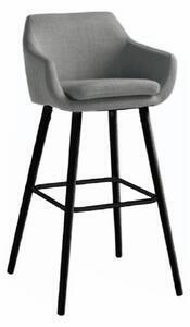 Scaun bar, material textil gri deschis/negru, tahira