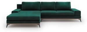 Favi Colțar extensibil cu tapițerie de catifea și șezlong pe partea stângă windsor & co sofas astre, verde Ofertă