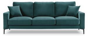Canapea cu tapițerie din catifea kooko home harmony, 220 cm, albastru turcoaz