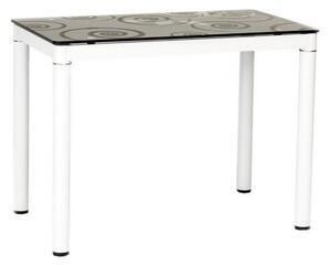 Masa bucatarie din sticla damar 100, metal cromat alb/negru, 100x60x75