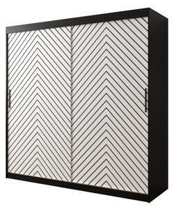 Favi Dulap glisant delita 2, 200x200x62, negru/alb Ofertă