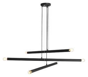 Lustra tubo cu 6 becuri black