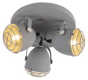 Spot cu reglaj industrial, aspect beton gri, 3 lumini - rebus