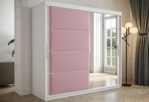 Favi Dulap glisant cu oglinda slapi 2, 200x200x62, alb/manila 9 Ofertă