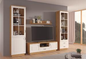 Favi Set living flavela 3, alb/stejar artisan Ofertă