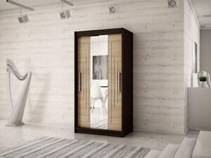 Dulap cu usi glisante blasico 1 100, 100x200x62, negru/sonoma