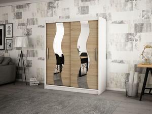 Dulap cu usi glisante celada 150, 150x200x62, alb/sonoma