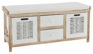 Favi Bancă cu 4 sertare, alb/miere, linora Ofertă