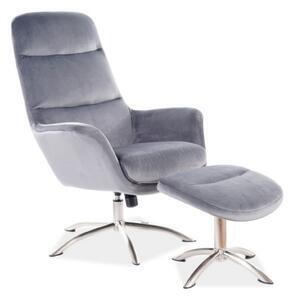 Favi Fotoliu scaun cu catifea gri nixon, 68x50x110 cm Ofertă