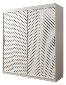 Favi Dulap glisant delita 2, 180x200x62, alb/negru Ofertă