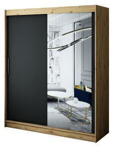 Favi Dulap glisant letos t2, 180x200x62, artisan/negru Ofertă