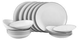 Favi Set de vase excelsa platinum, 18 piese, portelan, alb/ argintiu Ofertă