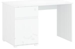 Favi Birou cu un sertar si o usa lingo alb lucios, 120x67x76 cm Ofertă