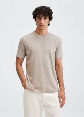 MANGO Tricou din tricot de in Ofertă