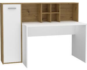 Favi Birou cu rafturi eriadu, stejar artisan/alb, 158x66x116 cm Ofertă