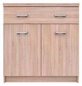 Favi Comoda cu sertar si 2 usi stejar sonoma top mix, 80x33x85 cm Ofertă