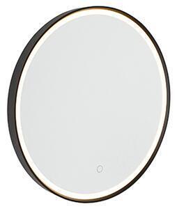 Favi Oglindă de baie neagră 50 cm incl. led cu dimmer tactil - miral Ofertă