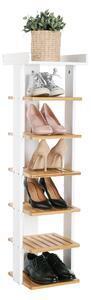Favi Pantofar cu 7 rafturi, alb / natural, deklan Ofertă