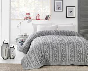 Favi Cuvertură din amestec de bumbac homemania decor knit, 220 x 240 cm, gri Ofertă