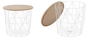 Favi Masuta cafea industriala stejar natural-alb mariffa, ø42xh41 cm Ofertă