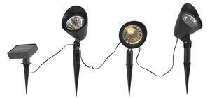 Favi Set de 3 pini negru cu led ip44 solar - sunshine Ofertă