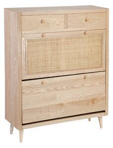 Favi Pantofar neyra din lemn de stejar si ratan 85 x 30 x 110 cm Ofertă