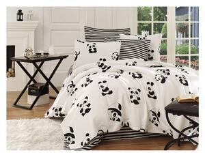 Favi Cuvertură din bumbac panda, 140 x 200 cm, alb - negru Ofertă