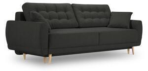 Canapea extensibila 3 locuri spinel cu tesatura structurala, negru