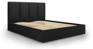 Favi Pat pyla negru cu tesatura structurala si lada depozitare 140x200 Ofertă