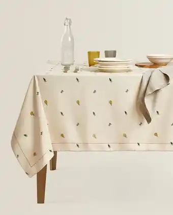 Zara Home Față de masă din bumbac cu broderie Ofertă