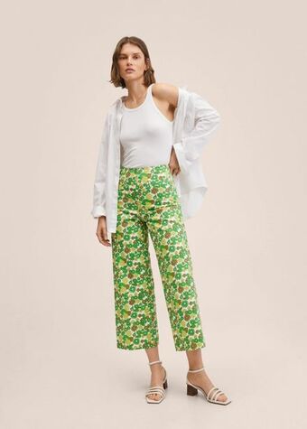 MANGO Pantaloni culotte cu imprimeu Ofertă