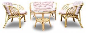 Favi Set mobilier gradina, bahama ratan natural, 4 piese, 4 locuri, culoare honey Ofertă