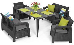 Favi Set mobilier gradina, corfu fiesta, ratan sintetic, grafit Ofertă