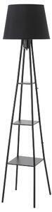 Favi Homcom lampa de podea design cu 3 rafturi si intrerupator cu pedala, dulie e27 si structura din metal, 35x35x173cm, negru Ofertă