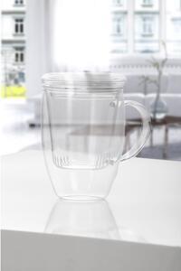 Cană pentru ceai din sticlă cu capac bambum denisse, 500 ml